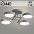 Люстра XI3267/4 GREY+WOOD серый/дерево 72W LED 3000-6000K d440 h130, HN23