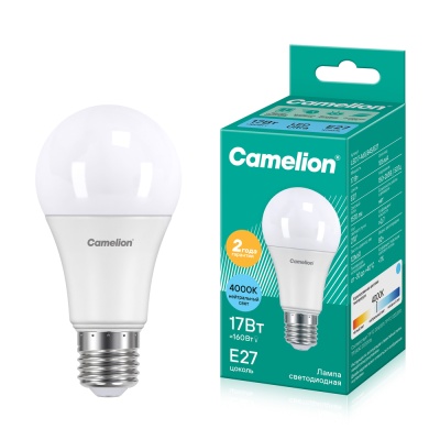 Лампа CAMELION LED17-A65/845/E27 220V 17W (1/10/100)