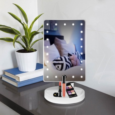 Зеркало CAMELION M145-SL C01 бел. с LED подсветкой, 1x, дневн.свет, 5Вт,4*LR6(1/12)