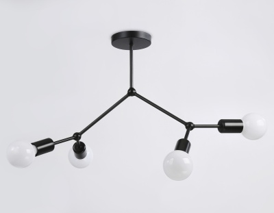 Потолочный светильник в стиле лофт Ambrella TR8033/4 BK черный E27*4 max 40W D670*440