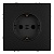Розетка 1-местная с защитной шторкой с/з (механизм) 250В 16А серия Эмили RST16-5110-05 черный уголь