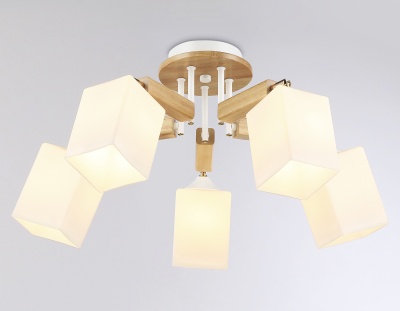 Люстра подвесная Ambrella TR9518/5 WH/GD/FR белый/золото/белый матовый E27*5 max 40W D670*260