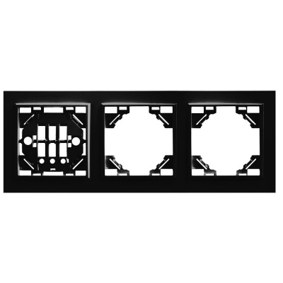 Рамка 3-местная горизонтальная, серия Эрна, PFR00-9003-03, черный