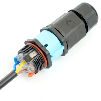 Соединитель-коннектор STEKKER LD540 разъемный с замком 3-контактный с пружинным контактом IP68