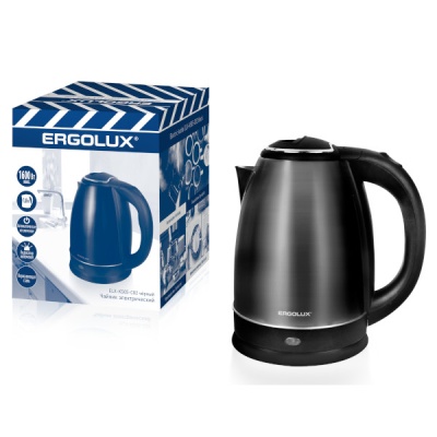 Чайник ERGOLUX ERGOLUX ELX-KS05-C02 черный ПРОМО (чайник нерж.сталь, 1.8л, 220-240В, 1600 Вт)