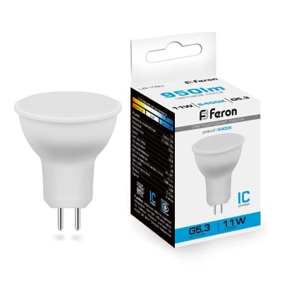 Лампа светодиодная FERON LB-760 11W 230V  G5.3 6400K MR16