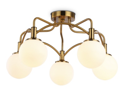 Люстра подвесная Ambrella TR3212/5 GD/FR золото/белый матовый  E27*5 max 40W D560*302