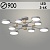 Люстра XI3221/8 GRAY+WOOD серый/дерево 120W LED 3000-6000K d900 h170, HN22