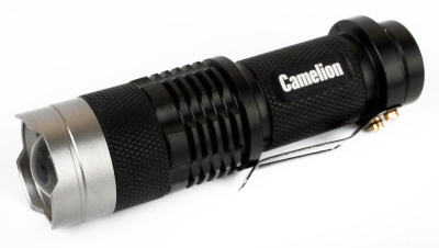 Фонарь CAMELION LED 5135 черный, LED XPE, ZOOM, 3 реж 1XLR6 в компл., алюм.,откр. блистер