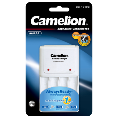 Зарядное устройство CAMELION BC-1010B, 2-4AA/AAA/200Ma /свет. индик. (1/8/32)