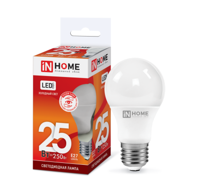 Лампа светодиодная IN HOME LED-A65-VC 25Вт 230В Е27 6500К 2250Лм