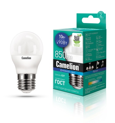 Лампа CAMELION LED10-G45/865/E27 220V 10W ()