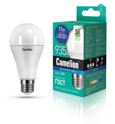 Лампа CAMELION LED11-A60/865/E27 220V 11W (1/10/100)