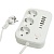 Удлинитель 3-местный c/з 3x1 мм2, 1,8 м, 250В, 10А, 4USB+2Type-C 2,4А, серия Home, белый STEKKER HM0