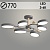 Люстра XI3298/6 GRAY+WOOD серый/дерево 108W LED 3000-6000K d770 h190, HN23