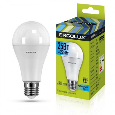 Лампа Ergolux LED-A65-25W-E27-4K ЛОН 180-240V