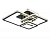 Светильник Ambrella FA1733/3 BK/CH черный/хром 145W 3000K/4200K/6400K 670*510*150 (ПДУ РАД)с пультом