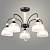 Люстра N6393/5 BK+WOOD черный 5x60W E27 d630 h435, QH24