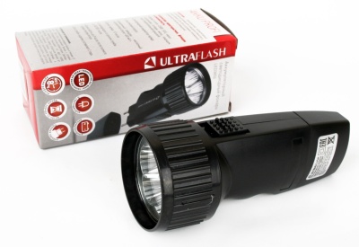 Фонарь ULTRAFLASH LED3859 аккум. 220В, черный, 5 LED, SLA, пластик, коробка