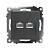 Розетка компьютерная 2-местная RJ-45 (механизм), серия Катрин, GLS00-7109-06, графит