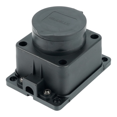 Розетка переносная 1-местная с/з каучук, 230В, 16А, IP44, PST16-31-44, черная NEW