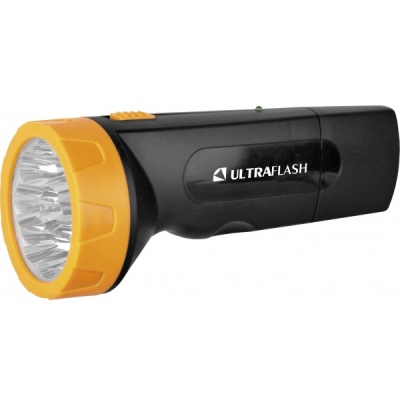 Фонарь ULTRAFLASH LED3829 аккум. 220В черн/желтый 9LED SLA пластик (1/20)