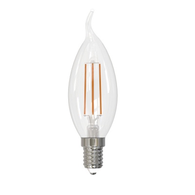 Лампа светодиодная филамент VOLPE LED-CW35-5W/3000K/E14/CL/SLF серия Active