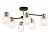 Люстра на штанге AMBRELLA TR303325/6 BK/GD черный/золото E27/6 max60W со стеклянными плафонами