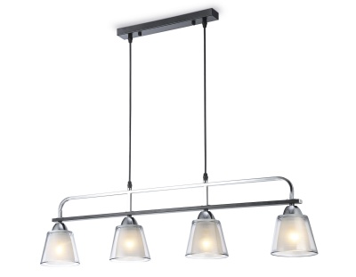 Люстра подвесная Ambrella TR303244/4 BK/CH/SM/FR черный/хром/дымчатый/белый матовый E27*4 max 60W