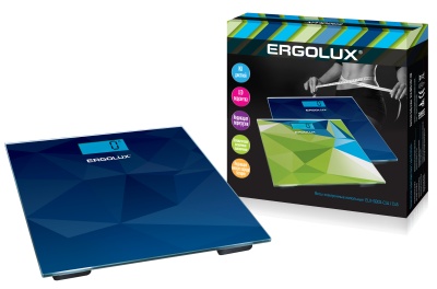 Весы напольные ERGOLUX ELX-SB03-C45 абстракция синяя (до 180 кг, LED подсветка) (1/8)
