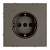 Розетка 1-местная с защитной шторкой с/з (механизм), 250В, 16А, серия Эмили, RST16-5110-09, антрацит
