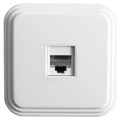 Розетка компьютерная 1-местная RJ-45, PST00-21-20, белый, серия БРЕСТ
