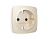 OP3270 Лицевая панель OMEGA (Бежевый матовый) для электрической розетки с заземлением со шторк QUANT