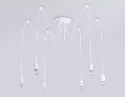 Подвесная люстра в стиле лофт Ambrella TR8177/6 WH белый E27*6 max 40W D630*910