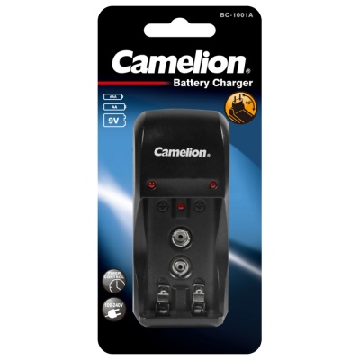 Зарядное устройство CAMELION BC-1001A titanium для 2xАА,AАА или 1х9V, 200mA, складная вилка, таймер
