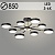 Люстра XI3224/8 BK+GD черный/золото 120W LED 3000-6000K d850 h180, HN22