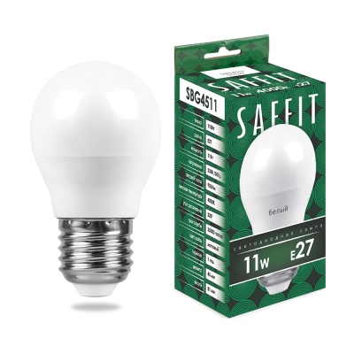 Лампа светодиодная SAFFIT 11W 4000K 230V E27 G45, SBG4511 ()