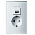 Розетка 220V 16A с зарядным устройством USB DC5V 2A. Parthenon White