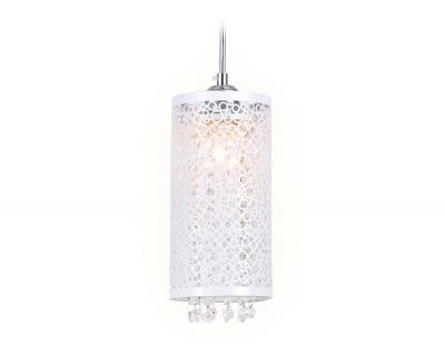 Светильник подвесной со сменной лампой Ambrella TR3636 CH/WH хром/белый E14 max 40W D130*1100
