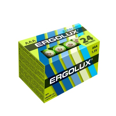 Батарейка Ergolux LR03 Alkaline BP-24, 1.5В  NEW 