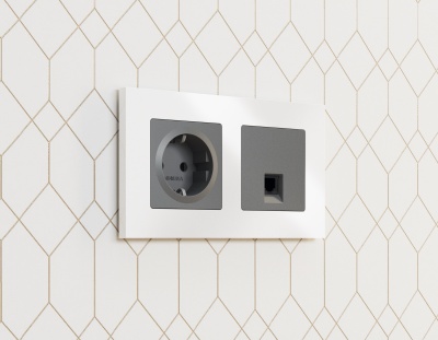 AF250103 Рамка ALFA Qubi (Белый глянец) 3-ая