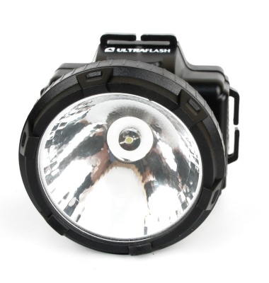 Фонарь ULTRAFLASH LED5364 налобный аккум., черный 0.5В LED 2режима, пластик (1/90)