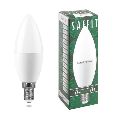 Лампа светодиодная SAFFIT 15W 230V E14 2700K C37, SBC3715