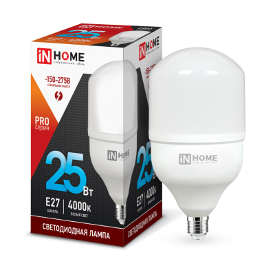 Лампа светодиодная IN HOME LED-HP-PRO 25Вт 230В E27 4000К 2250Лм