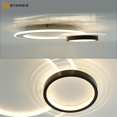 Люстра светодиодная ESTARES SUVON 80W 2R-ON/OFF-500x400x70-WHITE/BLACK/CLEAR-220-IP20