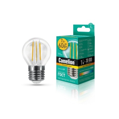 Лампа CAMELION LED7-G45-FL/830/E27 220V 7W ()