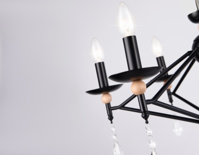 Люстра подвесная Ambrella TR9597/6 BK черный E14/6 max 40W D660*880