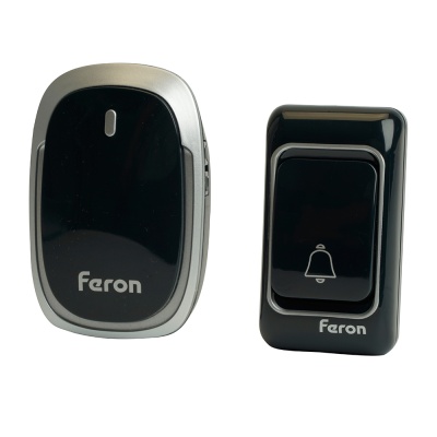 Звонок FERON E-383 электрический дверной, (38 мелодий), черный, серебро