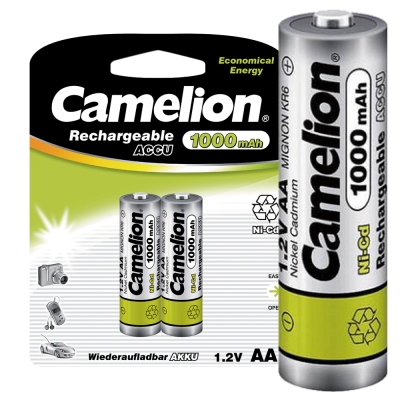 Аккум-р CAMELION AA-1000mAh Ni-Cd BL-2, 1.2B (24/480)