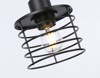 Светильник подвесной в стиле лофт Ambrella TR8075/3 BK черный E27*3 max 40W 582*120*1040